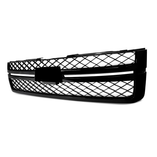 Grille Assembly For 2011-14 Silverado 2500HD 3500 HD Gloss Black Frame Surround