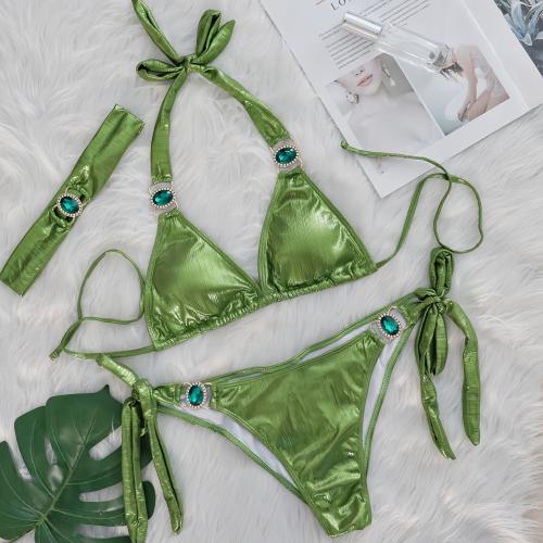 Polyester Bikini & three piece & with rhinestone Set