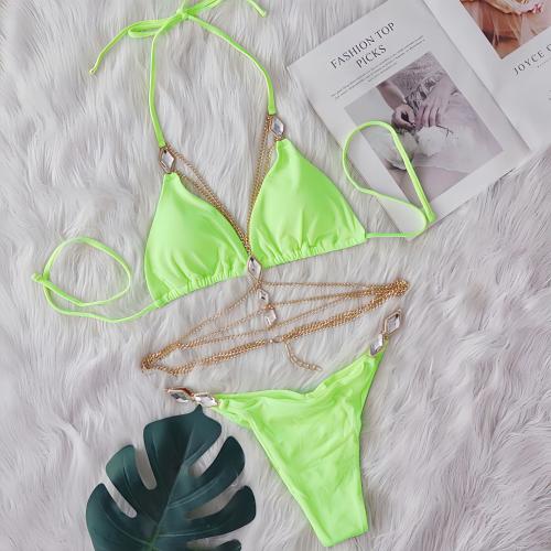 Polyamide Bikini & two piece & with rhinestone Set