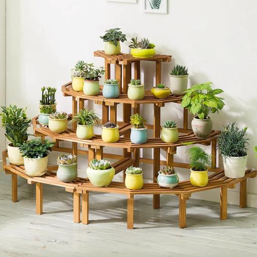 Pine Multilayer Flower Rack PC