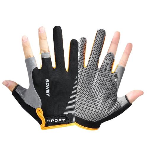 Polyester Riding Half Finger Glove can touch screen & sun protection & anti-skidding : Pair