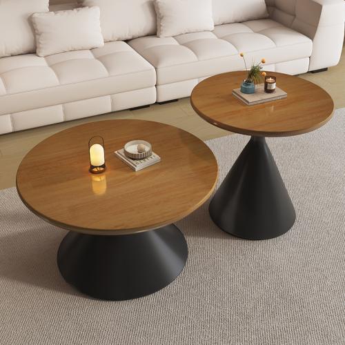 New Solid Wood Hourglass Coffee Table Simple Round Table