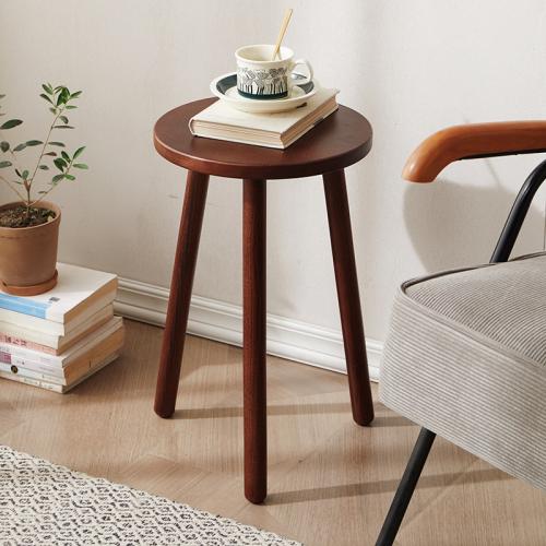 Solid Wood Plant Three-Leg Flower Rack Balcony Indoor Side Table Storage Rack