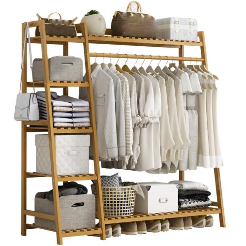 Moso Bamboo Multifunction Clothes Hanging Rack durable Solid PC