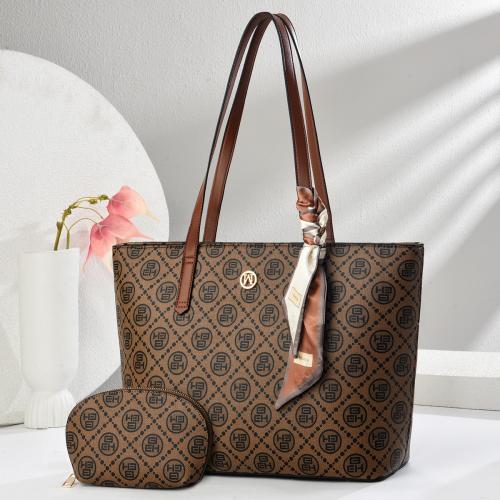 PU Leather With Coin Purse & with silk scarf Shoulder Bag large capacity PC