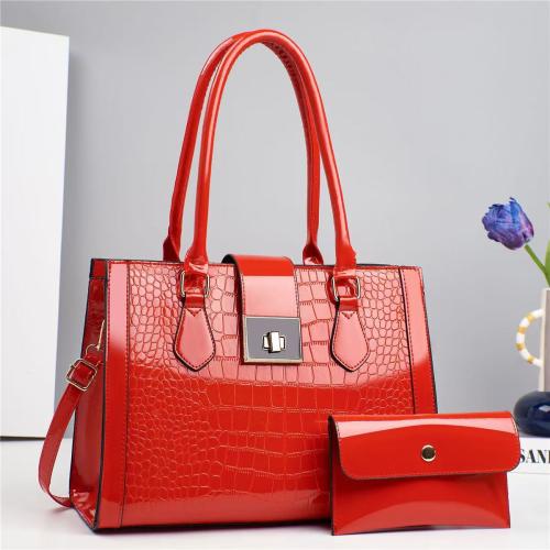 PU Leather easy cleaning Bag Suit two piece crocodile grain Set
