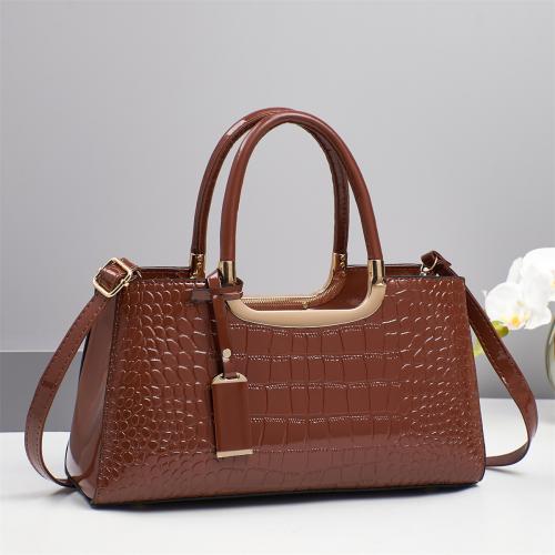 PU Leather Easy Matching Handbag lacquer finish crocodile grain PC