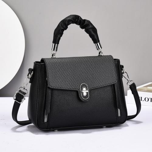 PU Leather Easy Matching Handbag durable & attached with hanging strap Solid PC