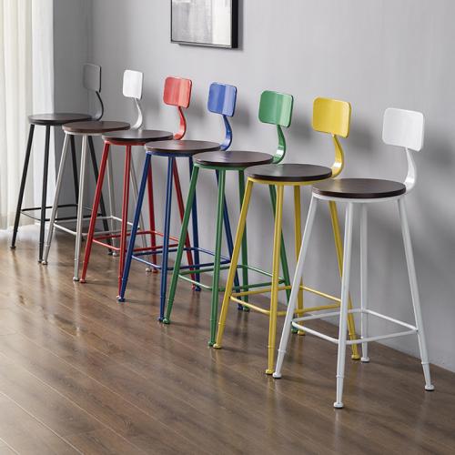 Metal & Solid Wood Bar Stool stoving varnish PC