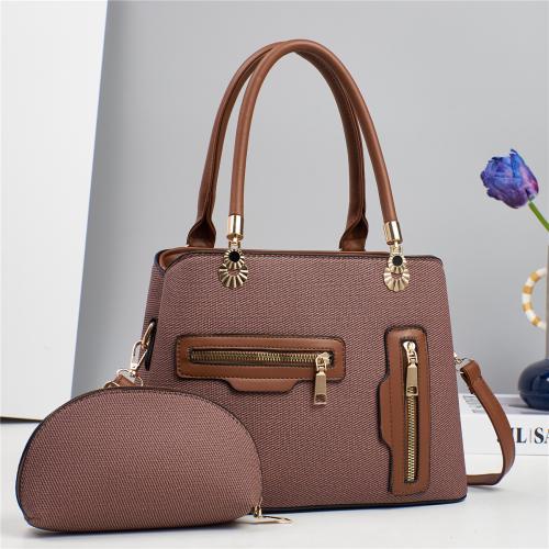 PU Leather With Coin Purse & hard-surface Handbag attached with hanging strap Solid PC