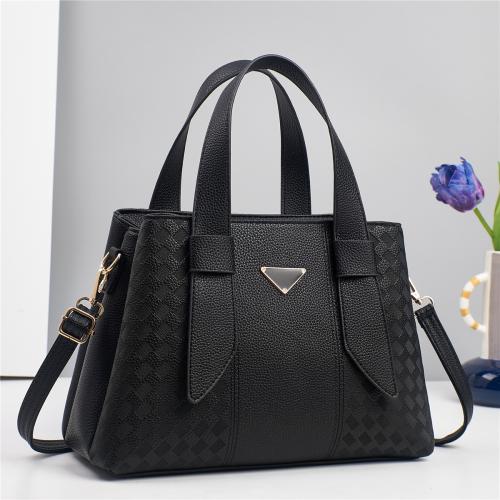 PU Leather hard-surface Handbag One Strap & large capacity & attached with hanging strap Solid PC