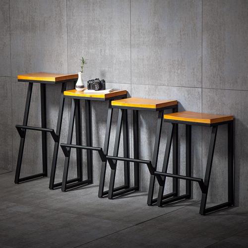 Metal & Solid Wood Bar Stool PC
