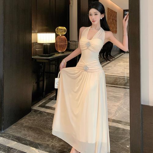 Polyester Slim Slip Dress backless PC