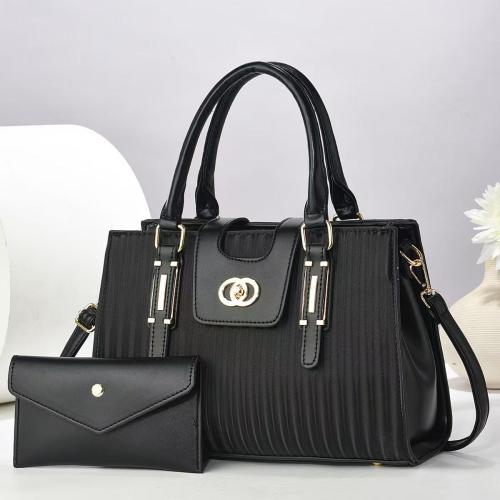 PU Leather With Coin Purse & hard-surface Handbag attached with hanging strap Solid PC