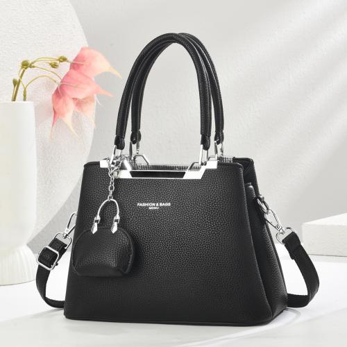 PU Leather With Coin Purse & hard-surface Handbag attached with hanging strap Solid PC