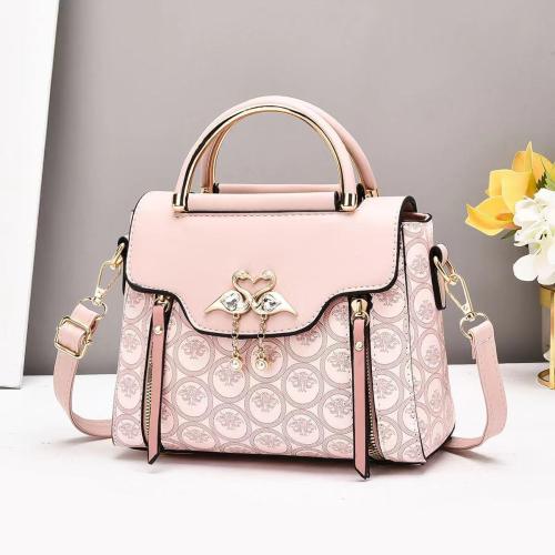 PU Leather hard-surface Handbag attached with hanging strap PC
