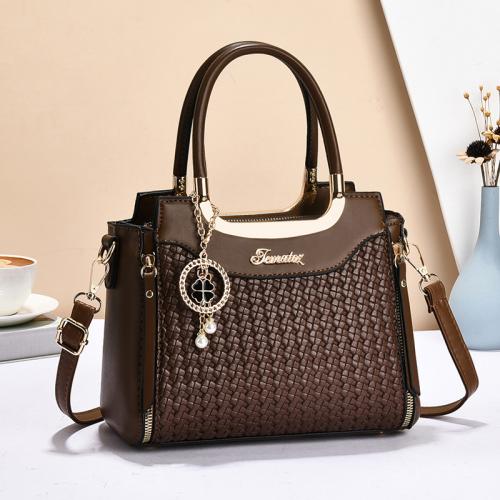 PU Leather Handbag with hanging ornament & durable & attached with hanging strap PC
