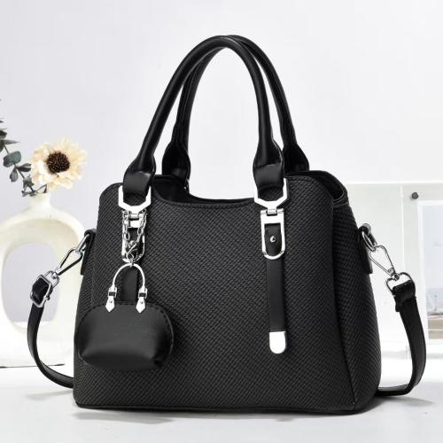 PU Leather With Coin Purse & Concise Handbag attached with hanging strap Solid PC