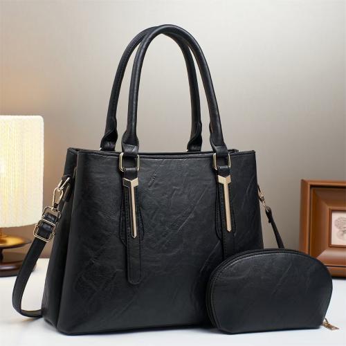 PU Leather With Coin Purse Handbag large capacity Solid PC