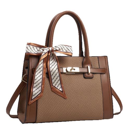 PU Leather with silk scarf & Easy Matching Handbag attached with hanging strap Solid PC