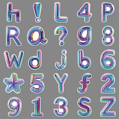 PVP Adhesivo decorativo, carta, colores mezclados, 50PCs/Bolso,  Bolso