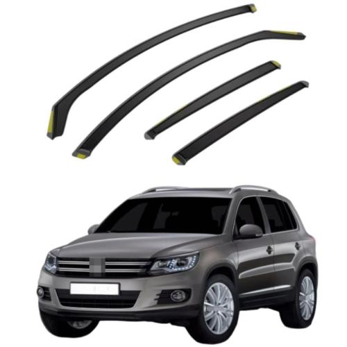 Fits For VW  Tiguan MK1 2008-2016 5 Door SUV Wind Deflectors 4pc Tinted