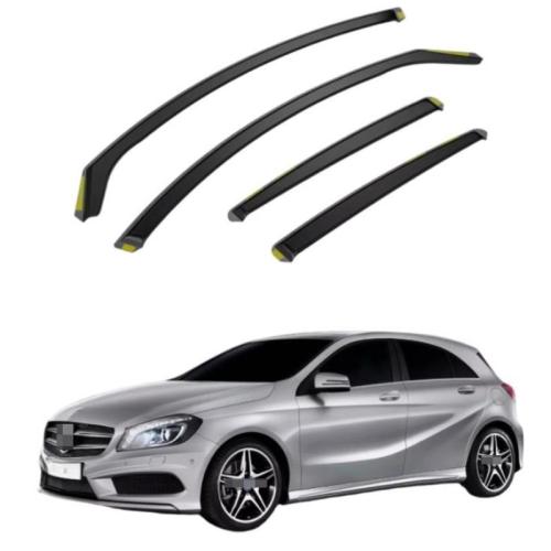 Fits For Mercedes A-Class W176 2012-2018 5 Door Hatchback Wind Deflectors 4pc Tinted