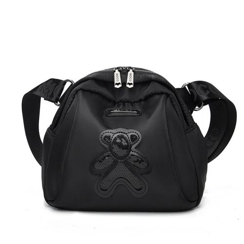 PU Leather & Oxford Easy Matching Crossbody Bag large capacity black PC