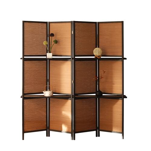 Moso Bamboo & Solid Wood foldable & Multifunction Floor Screen durable Lot