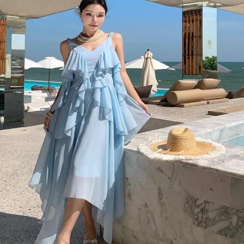 Polyester Slip Dress light blue PC