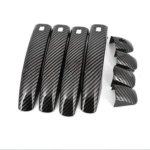 Carbon Fiber Style Door Handle Cover For Audi A4 Q5 Q3 2012-18 W/ Smart Key 4Pcs