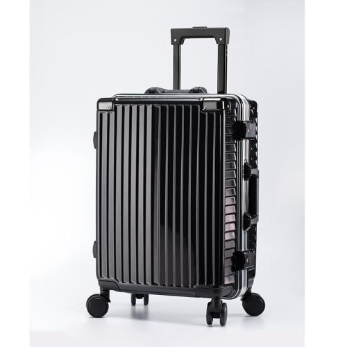 ABS & PC-Polycarbonate separating dry and moist Suitcase anti-theft Aluminium Alloy & Polyester striped PC