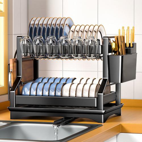 Carbon Steel & Polypropylene-PP Antirust & Multifunction Kitchen Drain Rack stoving varnish PC