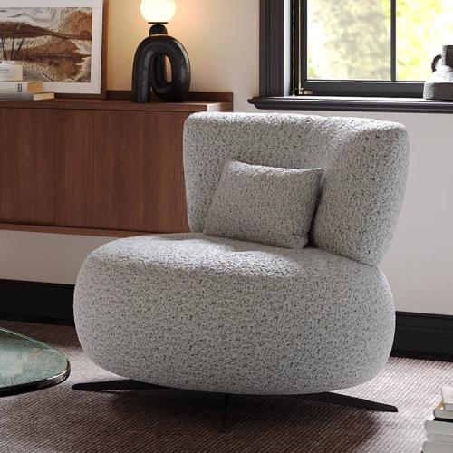 Loop Velvet Soft Casual House Chair rotatable Metal & PP Cotton & Sponge & Solid Wood Solid PC