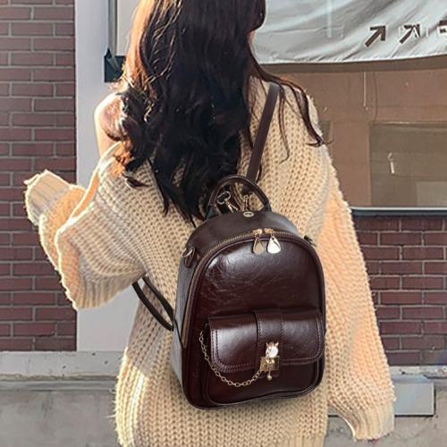 PU Leather Easy Matching Backpack large capacity PC