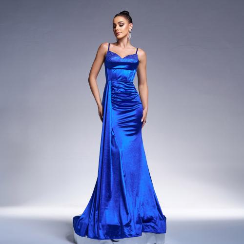 Polyester Mermaid Long Evening Dress & off shoulder royal blue PC