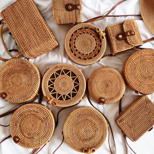 Straw Easy Matching Crossbody Bag, different design for choice, mixed colors,  PC
