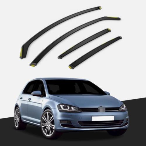 For VW GOLF MK7 2012-2020 5 Door Hatchback Wind Deflectors 4pc Tinted w/ Clips