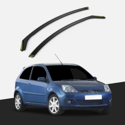 Fits For Ford Fiesta MK6 2002-2008 3 Door Hatchback Wind Deflectors 2pc Tinted