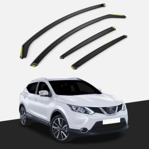 Wind Deflectors For Nissan QASHQAI MK2 2014-2021 5 Door SUV 4pc Tinted