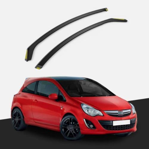Fits For Vauxhall Corsa D E 2006-2019 3 Door Hatchback Wind Deflectors 2pc Tinted