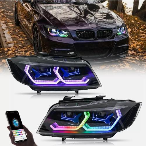 RGB Full LED Headlight For BMW 3 Series E90 2005-2012 Head Front Lamp Sequential