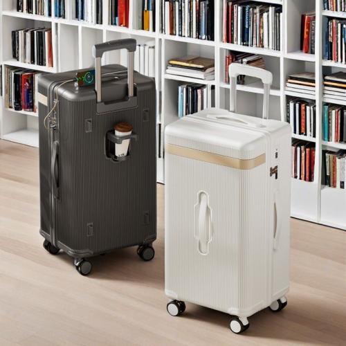 PC-Polycarbonate separating dry and moist Suitcase large capacity & with USB interface Polyester PC