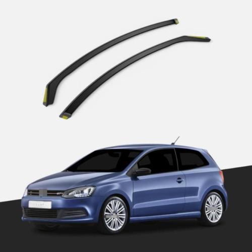 Fits For VW Polo MK5 6R/6C 2009-2017 3 Door Hatchback Wind Deflectors 2pc Tinted