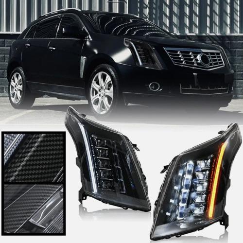 LED Headlights For Cadillac SRX 2010-2016 Hi/Lo Beam Headlamp Carbon fiber style