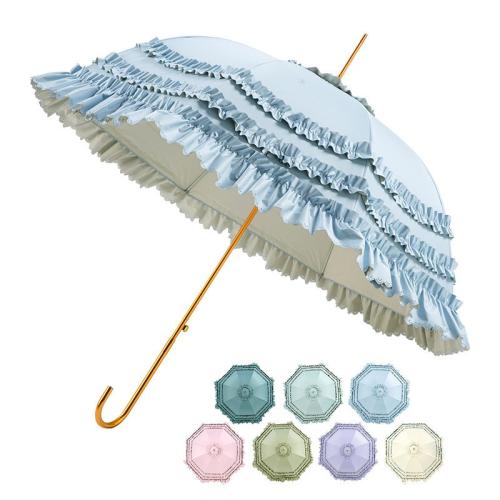 Aluminium Alloy & Pongee lace Sun-Rain Umbrella durable Solid PC