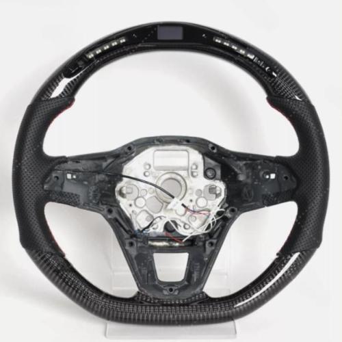 LED Real Carbon Fiber Steering Wheel Fits For Volkswagen MK8 Golf 8 Magoton 2020-2024