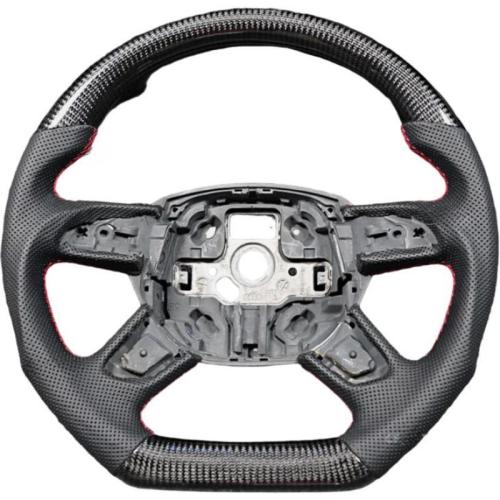 Real Carbon Fiber Flat Sport Steering Wheel For Audi 2013-2016 A4L A6L A7 A8 Q7