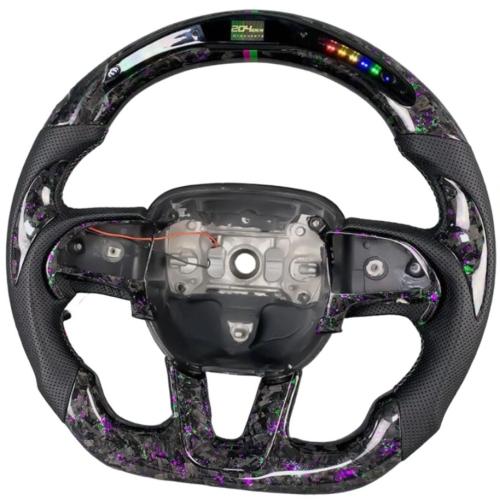 LED Forged Carbon Fiber Steering Wheel For Dodge Challenger Hellcat Charger SRT