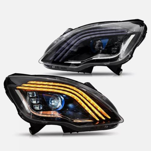 Pair LED Headlights Fit For BENZ W251 R Class 2010-2017 Front Lamps Assembly